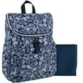 thumbnail image 1 of Baby Essentials 2 Piece Baby Diaper Backpack with Stroller Straps and Matching Changing Pad in Navy Blue Floral, 1 of 10