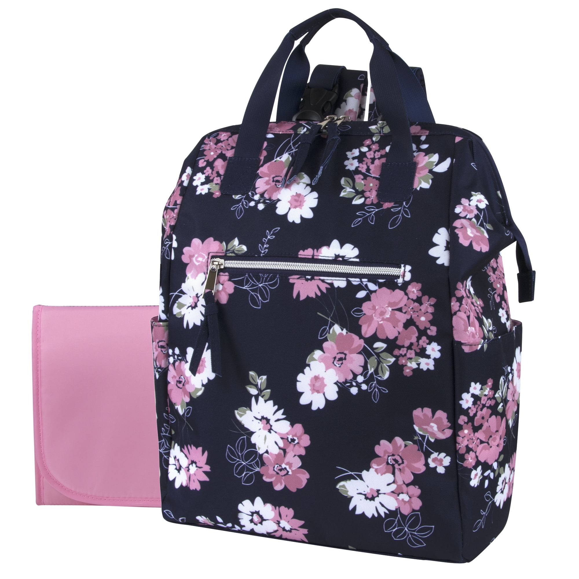 Motababy Floral Diaper Bag Backpack with Changing Station