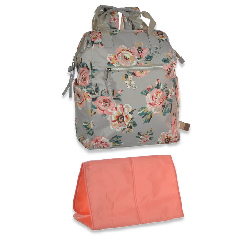 Baby Essentials Baby Girls' 7-Pocket Diaper Backpack Color: gray