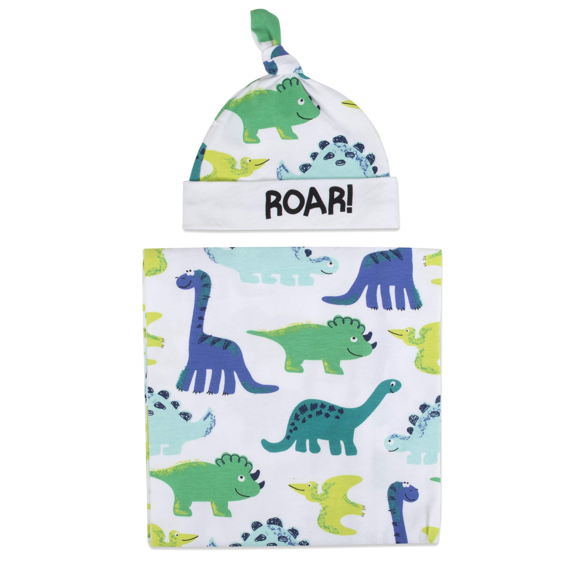 Baby Essentials Swaddle Blanket Wrap with Matching Night Cap for