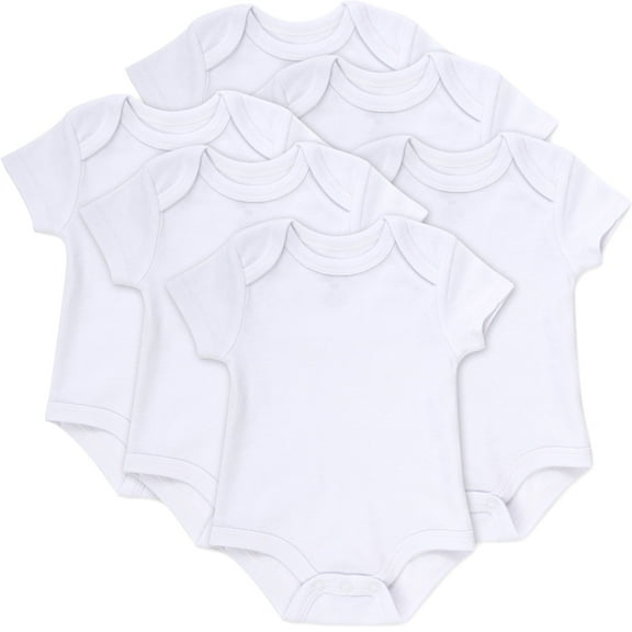 Baby Essentials Unisex Baby Boys & Girls of 6 Months Plain White 6 Piece Bodysuit Set