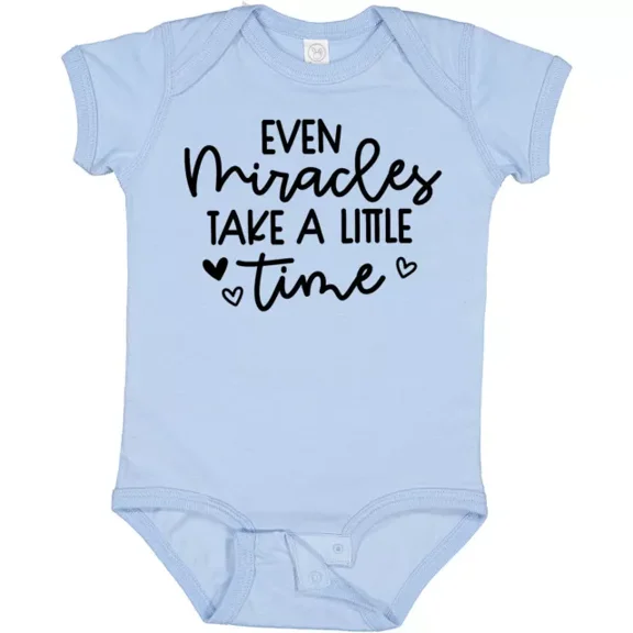 Baby Even Miracles Take A Little Time Baby Bodysuit Miracle Cute Love Bodysuit Cute Baby Onesie, BABY BODYSUIT LAT 4424
