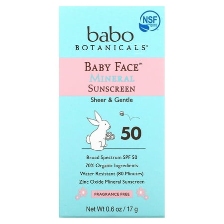 Baby Face Mineral Sunscreen - Spf 50 0.6 Oz.