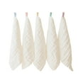 thumbnail image 1 of Baby Face-Towel Soft Burp Cloth Breathable Infant Wash Cloth Square Towel Drooling Bib Facecloth with Hanging-Hook 5Pcs, 1 of 9