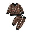 Baby Fall Outfit Round Neck Long Sleeve Stretch Pants Toddler Baby Boy