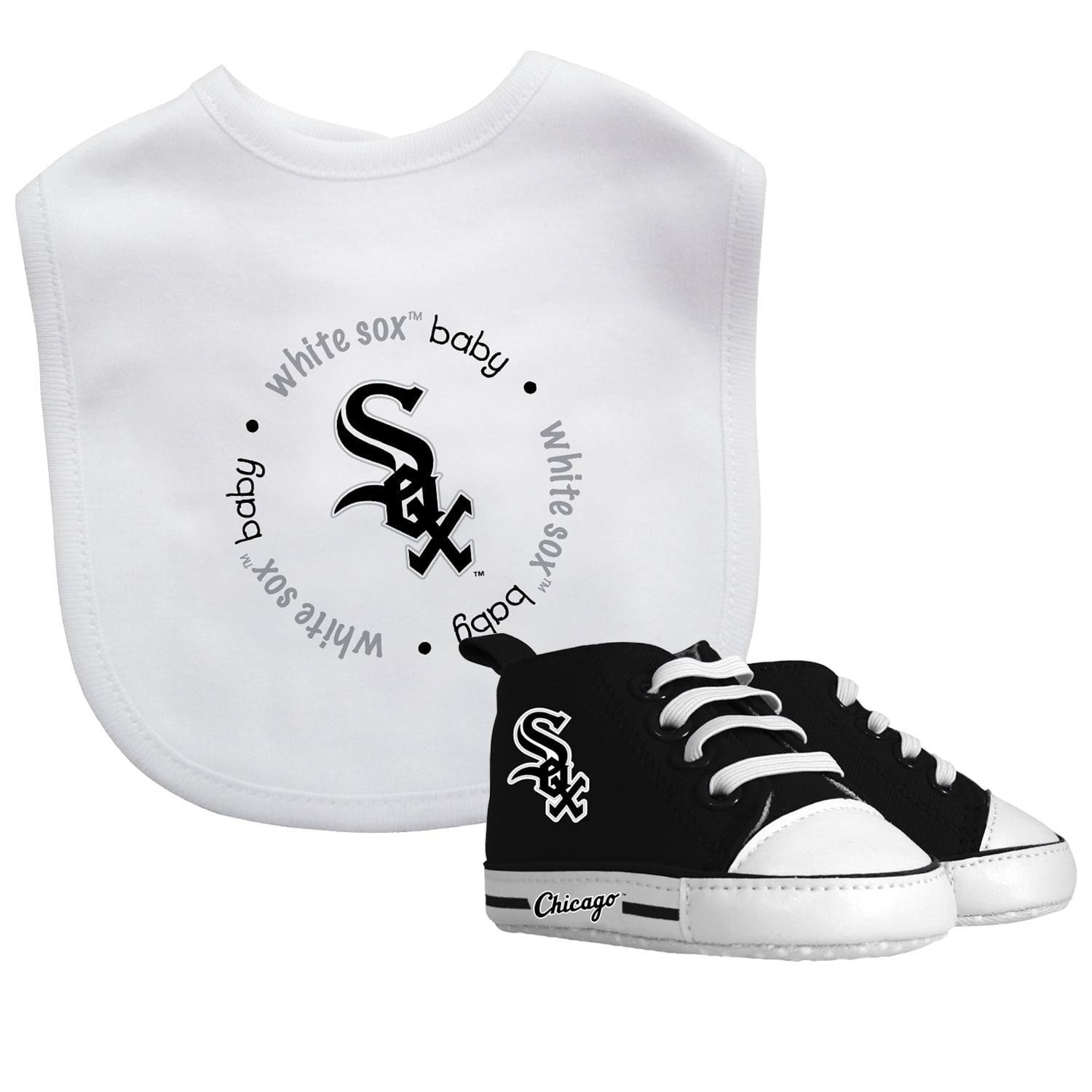 Baby Fanatic 2 Piece Bid and Shoes MLB Chicago White Sox White Unisex Infant Apparel