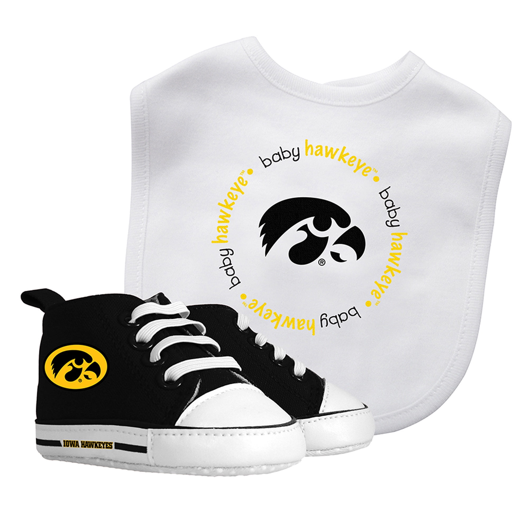 Baby Fanatic 2 Piece Bid and Shoes NCAA Iowa Hawkeyes White