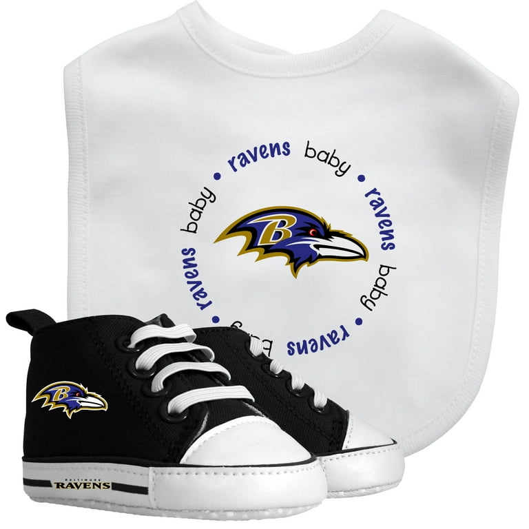 Baby Fanatic 2 Piece Bid and Shoes NFL Baltimore Ravens White Unisex Infant Apparel