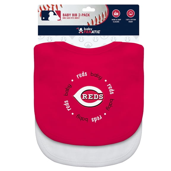 Baby Fanatic Officially Licensed Unisex Baby Bibs 2 Pack - MLB Cincinnati Reds