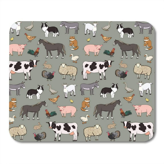 Baby Farm Pattern Agriculture Bird Border Collie Cartoon Mousepad Mouse Pad Mouse Mat 9x10 inch
