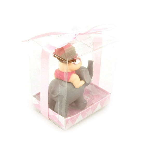Baby Favors Souvenir, 3-3/4-inch, Baby and Elephant, Light Pink