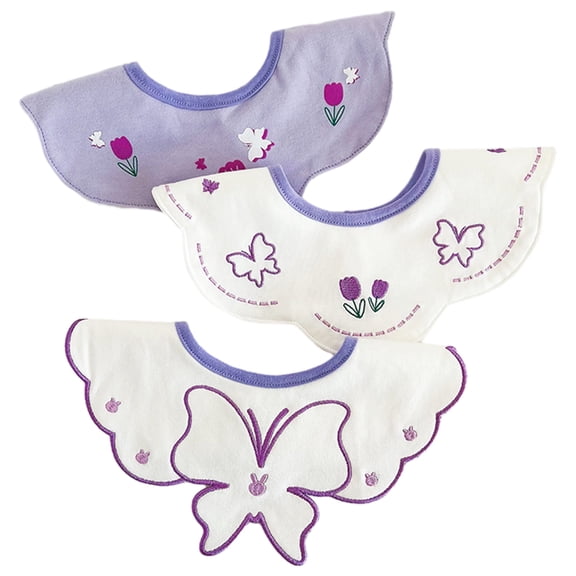 Baby Feeding Bib Embroidery Drooling Apron Newborns Burp Cloths Infant Supply Bib Strong Absorbent Cotton Soft Baby Bib