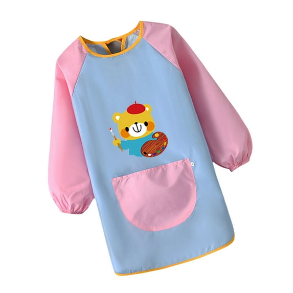 Toddler Dining Coverall Polyester Baby Bib Apron for Ages 3-6Years Protects Clothing from Spills Color Optional