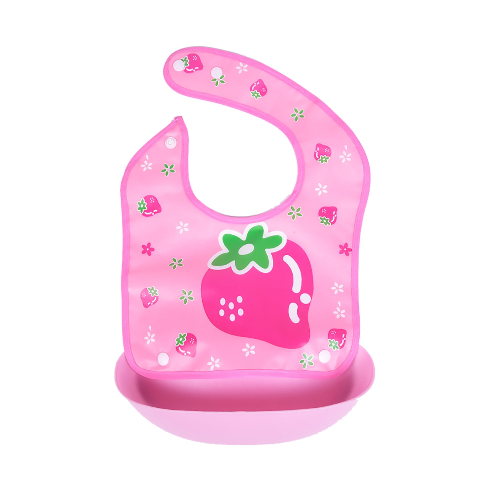 Baby Feeding Bibs Tot Roll Up Bib with Large Food Catcher Pocket for