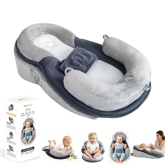 Baby Feeding Pillow, Anti Overflow Breast Feeding Pillow, Baby Lounger & Tummy Time Mat, Detachable Design