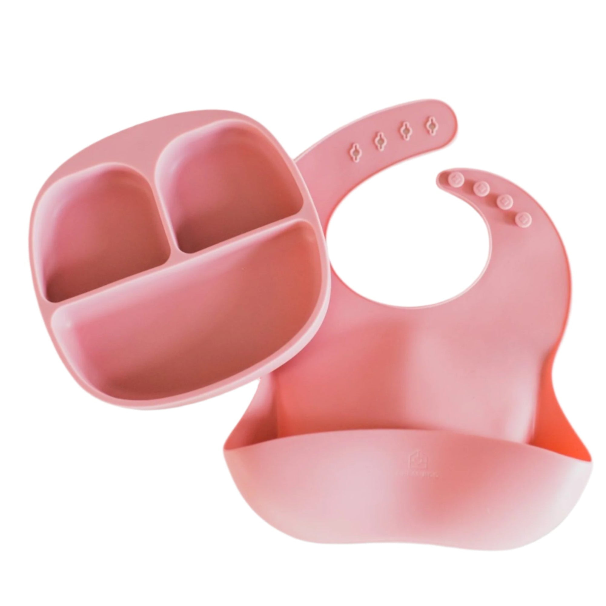 Baby Feeding Set 2| Suction Plate & Silicone Bib midnight blue