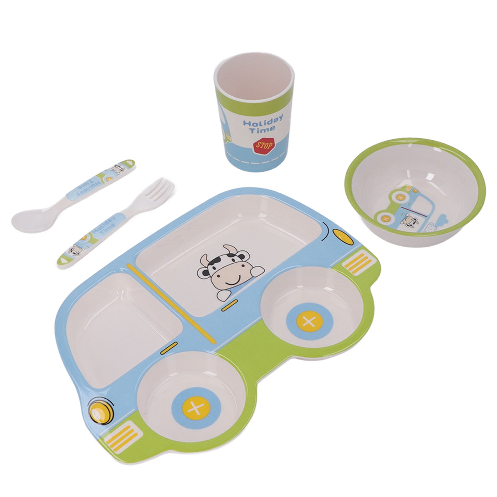 Baby Feeding Set Eating Flatware Utensil Tableware Bowl Plate Cup Fork