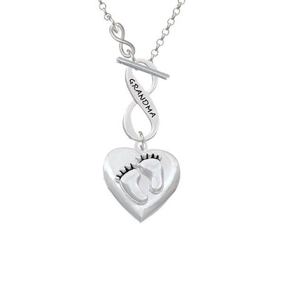 Baby Feet Heart Locket - To Infinity Grandma Toggle Necklace
