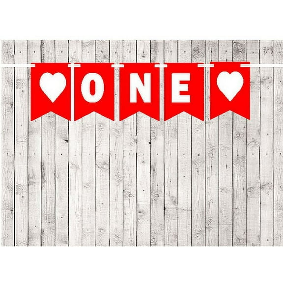 Baby First (1st) Birthday Red and White Party Theme Picture Backdrop/HIgh Chair/Wall Decoration Banner