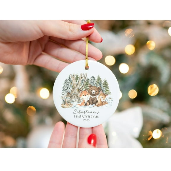 Baby First Christmas Ornament 2025, Personalized Baby Girl Christmas 2025