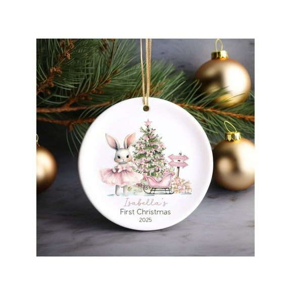 Baby First Christmas Ornament 2025, Personalized Baby Girl Christmas Ornament