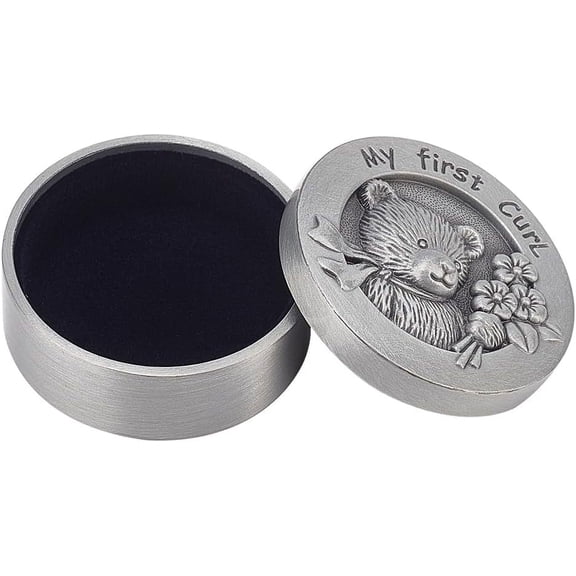 Baby First Curl Keepsake Box Set with Velvet Inside Alloy First Haircut KeepsakeKeep for Childhood Memory Baby First Curl Keepsake Box for Memory Baby Toddler Hair Case for Boy for diy