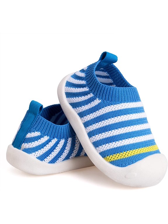 Baby First-Walking Shoes 1-4 Years Kid Shoes Trainers Toddler Infant Boys Girls Soft Sole Non Slip Cotton Canvas Mesh Breathable Lightweight TPR Material Slip-on Sneakers Outdoor