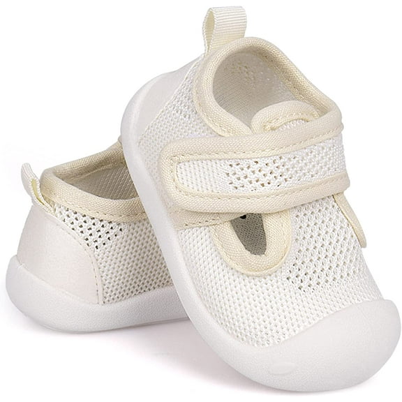 Baby First-Walking Shoes 1-4 Years Kid Shoes Trainers Toddler Infant Boys Girls Soft Sole Non Slip Cotton Canvas Mesh Breathable Lightweight TPR Material Slip-on Sneakers Outdoor