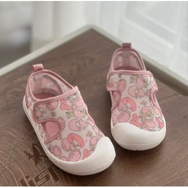 Baby First-Walking Shoes 1-4 Years Kid Shoes Trainers Toddler Infant Boys Girls Soft Sole Non Slip Cotton Canvas Mesh Breathable Lightweight Slip-on Sneakers Outdoor