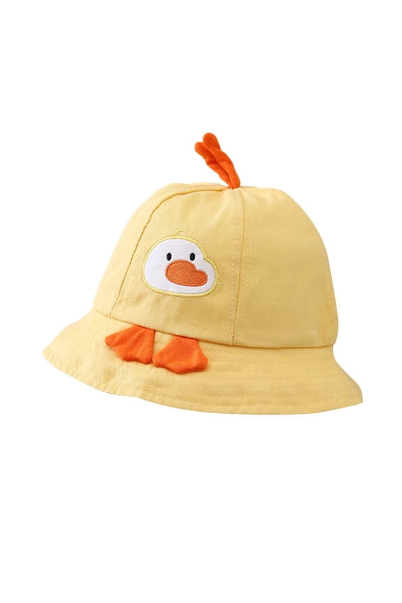 Baby Fisherman Hat, Adorable 3D Shape Soft Cotton Infant Bucket Cap for Outdoor Sun Protection, Spring Autumn Travel, Holiday Activities and Daily Use for 10-20 Months Infants Yellow