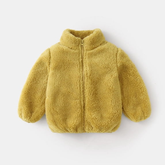 Baby Fleece Coat, Infant Toddler Girls Boys Cute Zipper Fuzzy Thick Hooded Jacket Warm Outwear Toddler Baby Grils Fleece Outwear Boys Zipper Solid-color Thick Kids Warm Coat