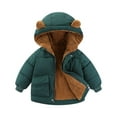 thumbnail image 1 of Baby Coat with Hooded Cute Printed Solid Long Sleeve Baby Girl Outfits for Little Girl 3-4 Years, 1 of 9