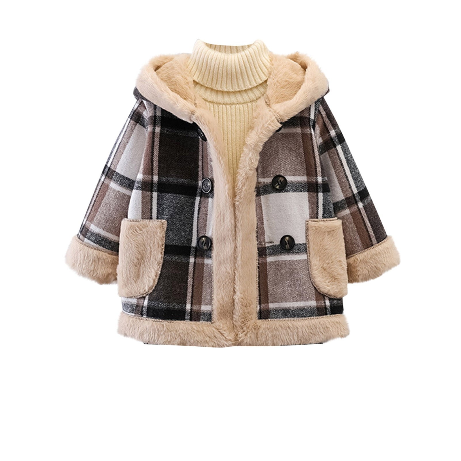 Baby Fleece Jacket with Hood Long Sleeve Sherpa Lined Hooded Shirt ...