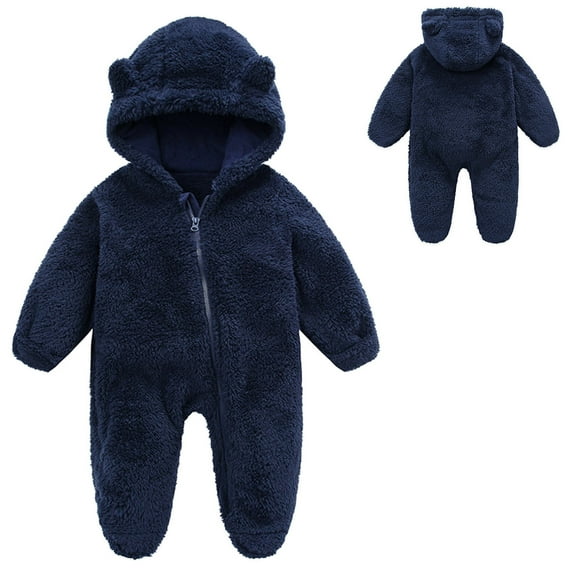 Baby Jumpsuit Cute Cartoon Animal Outfit Hooded Jumpsuit Romper Winter Baby Outfit for Boys 6-9 Months