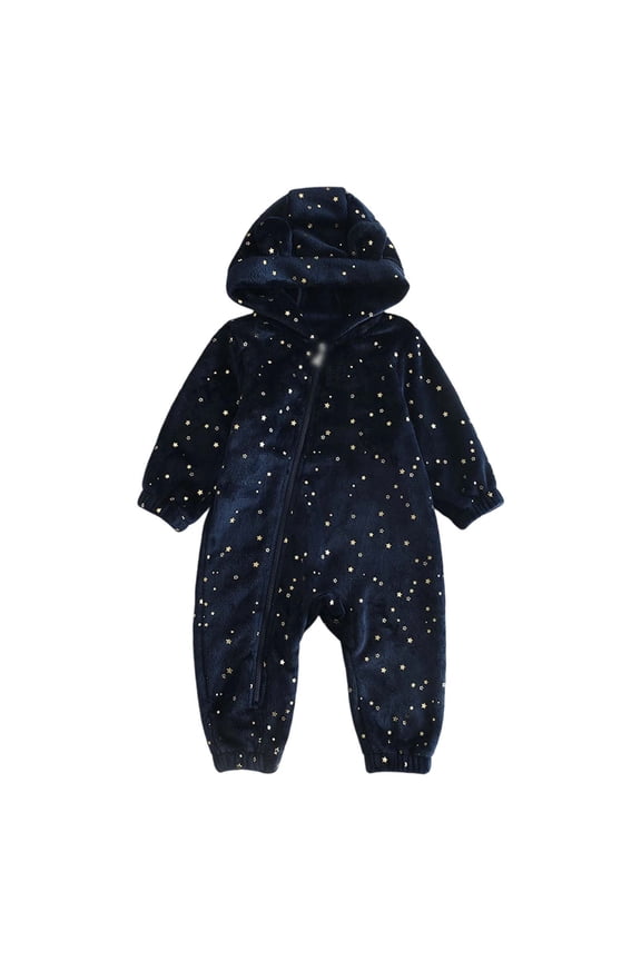 Baby Jumpsuit Star Onesies Long Sleeve Zipper Onesie Hooded Jumpsuit Bodysuit Warm Baby Boy Clothes Baby Boy 6-12 Months Clothes