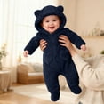 thumbnail image 1 of Baby Fleece Jumpsuits Long Sleeve Zip Up Baby Cosplay Animals Romper Onesie Pajamas Winter Outfit for Dress Up Party 3-6 Months, 1 of 6