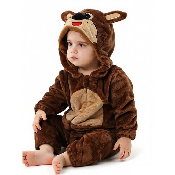 Baby Jumpsuits Unisex Toddler Romper Long Sleeve Romper Winter Autumn Hooded Romper Clothes 3-4 Years
