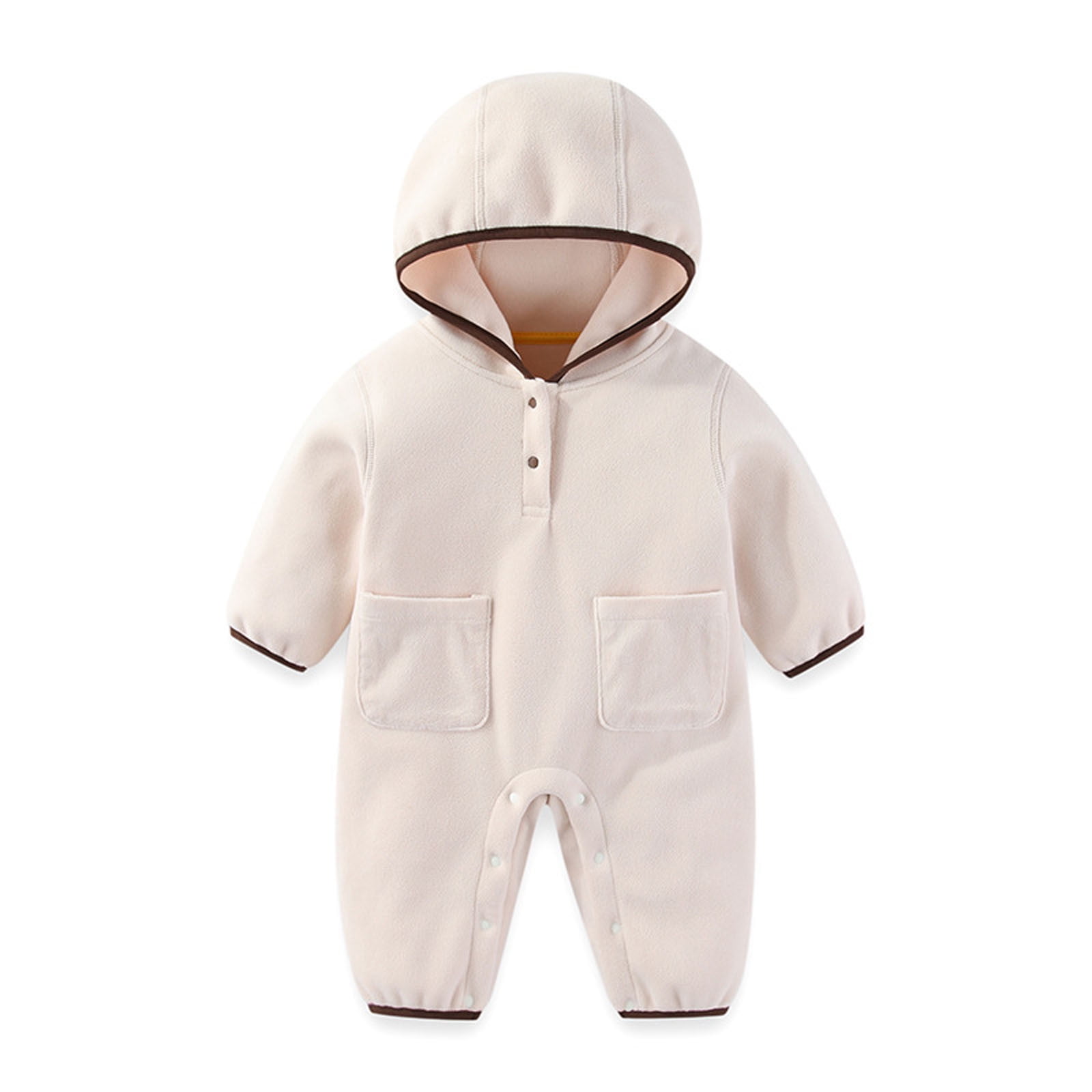 Baby Fleece Onesie White Onesie Baby Girl Long Sleeve Button down ...