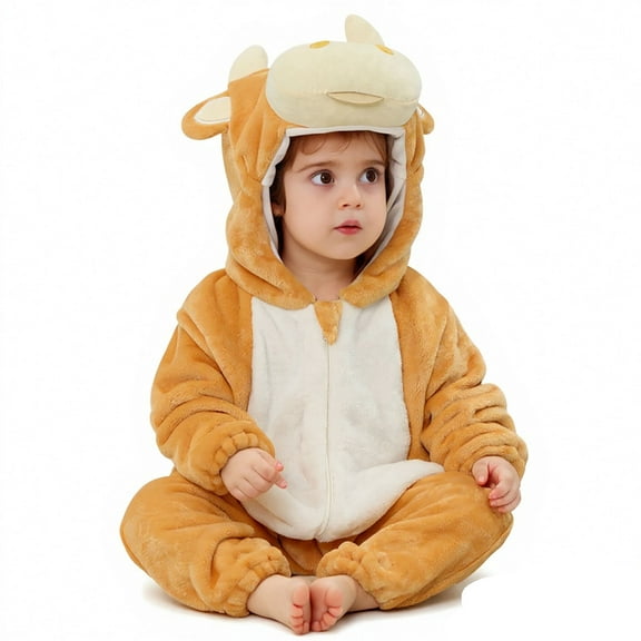 Baby Romper Cartoon Animal Outfit Baby Bodysuit Long Sleeve Baby Christmas Animals Jumpsuit Clothes 3-6 Months