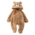 thumbnail image 1 of Baby Fleece Snowsuit - Bear Outfit Fleece Warm Jumpsuit Romper Hooded Infant Girls Boys Winter Coat - Long Sleeve Baby Rompers Infant Winter Clothes, 1 of 7