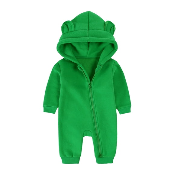 Baby Fleece Snowsuit - Bear Outfit Fleece Warm Jumpsuit Romper Hooded Infant Girls Boys Winter Coat - Long Sleeve Baby Rompers Infant Winter Clothes