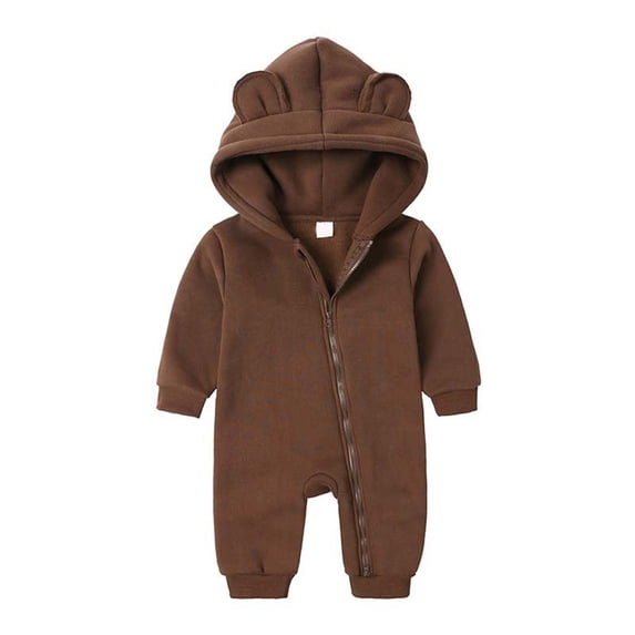 Juebong Newborn Baby Bear Outfit Girls Boys Fleece Jumpsuit Romper Winter Coat Warm Crawling Snowsuit Infant Clothes