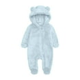 thumbnail image 1 of Baby Fleece Snowsuit - Bear Outfit Fleece Warm Jumpsuit Romper Hooded Infant Girls Boys Winter Coat - Long Sleeve Baby Rompers Infant Winter Clothes, 1 of 4
