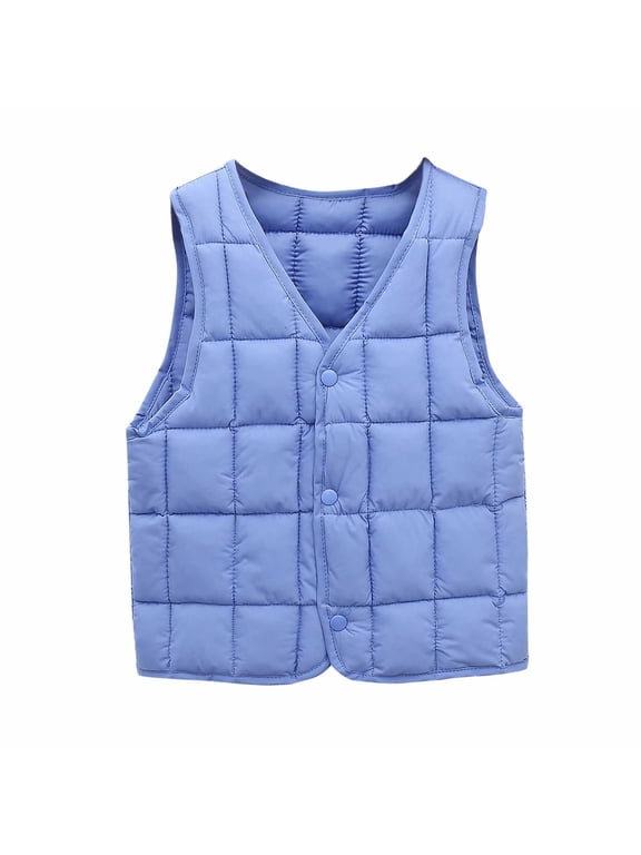Kids Baby Outerwear Jackets Winter and Winter Baby Baby Button Vest Down Cotton Vest Inside and Outside Wear New Little Sleeveless Casual Jackets Outwear 2-3T Cardigan