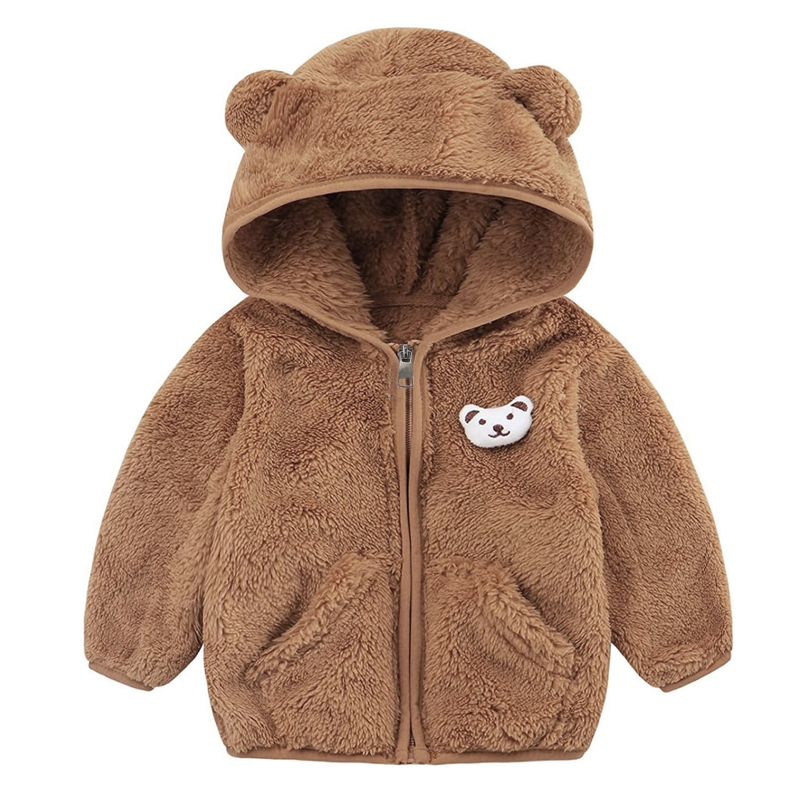 Autumn and Winter Arrival Baby Kids Unisex Long Sleeves Fleece Hooded Coat