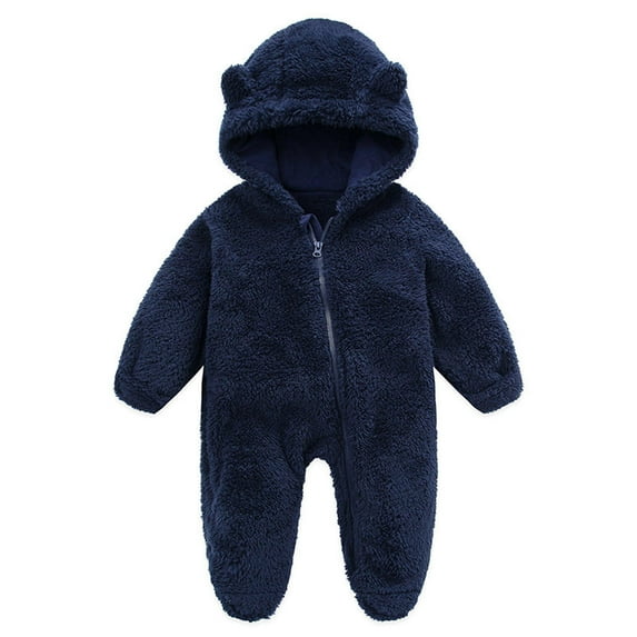 Baby Fleece Winter Coat Newborn Baby Fleece Footie Snowsuit Winter Bunting Onesie Cartoon Warm Hooded Romper Jumpsuit Outfits For Girls Boys
