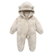 WICVIK Baby Fleece Winter Coat Newborn Baby Fleece Footie Snowsuit Winter Bunting Onesie Cartoon Warm Hooded Romper Jumpsuit Outfits For Girls Boys