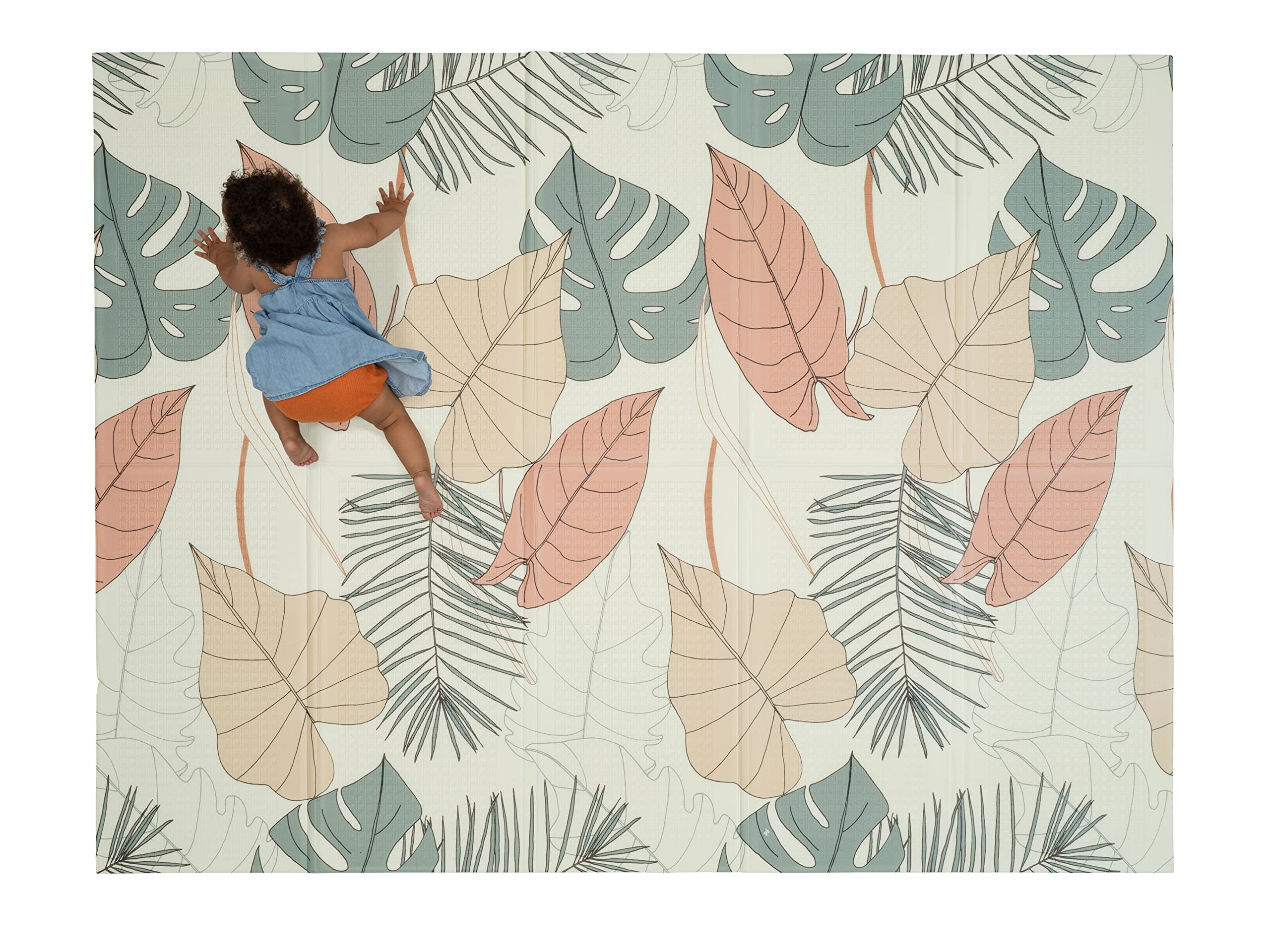 Large Reversible Tropical Leaves Foam Baby Play Mat
