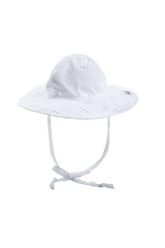 Baby Floppy Sun Hat UPF 50+, Highest Certified UV Sun Protection, Azo-free dye, White Eyelet X-Small Fits select: 2011 CHEVROLET SILVERADO