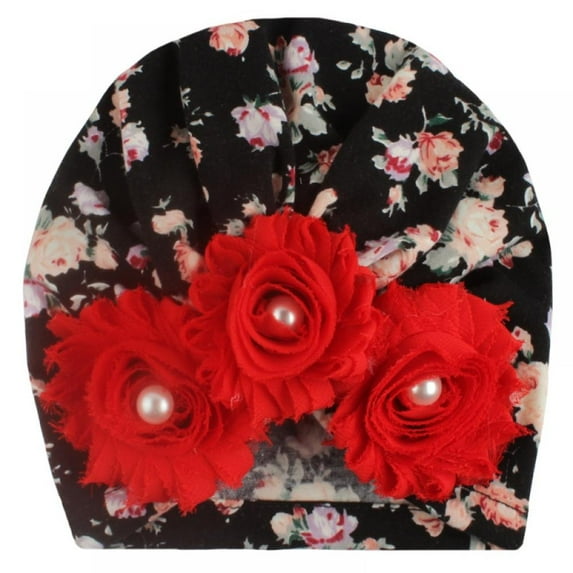 Baby Flowers Turban Hats Beanie Headwraps for Baby Toddlers 1-3 T